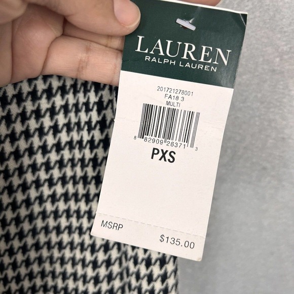 NWT Lauren Ralph Lauren Midi Dress Petite XS Houndstooth Print Sleeveless - Picture 6 of 14